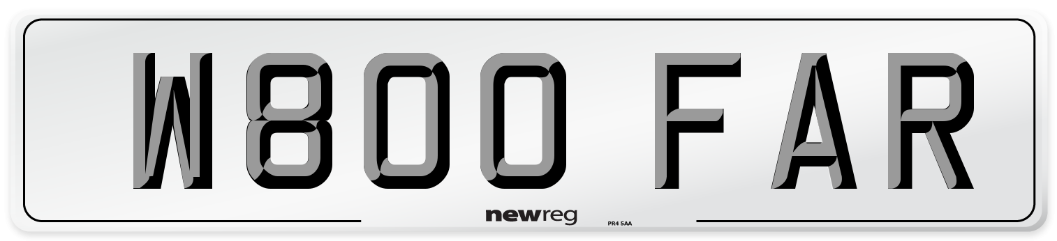 W800 FAR Number Plate from New Reg